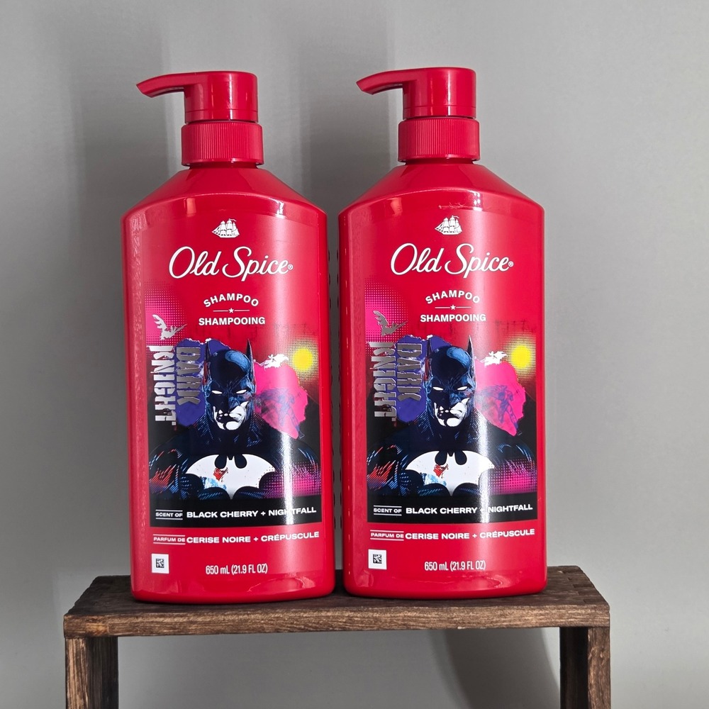 Old‎ Spice Shampoo Mens 21.9oz 2pk Dark Knight Black Cherry DC Comics Batman